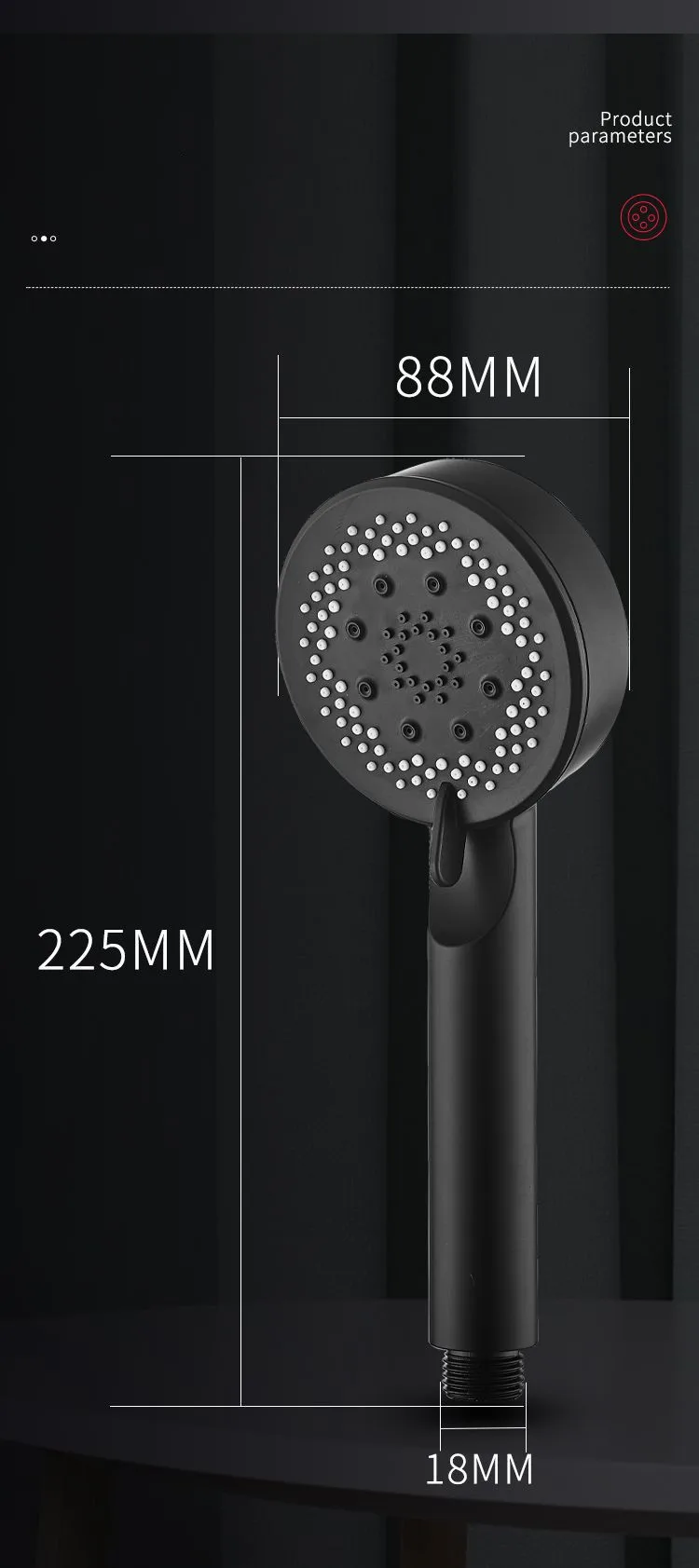 High Pressure Handheld Shower Head With on Off Switch Detachable Shower ...
