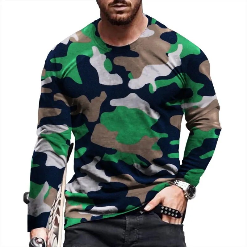 2022 Spring Slim Fit Long Sleeve Cool New Style Crewneck T- Shirt For ...