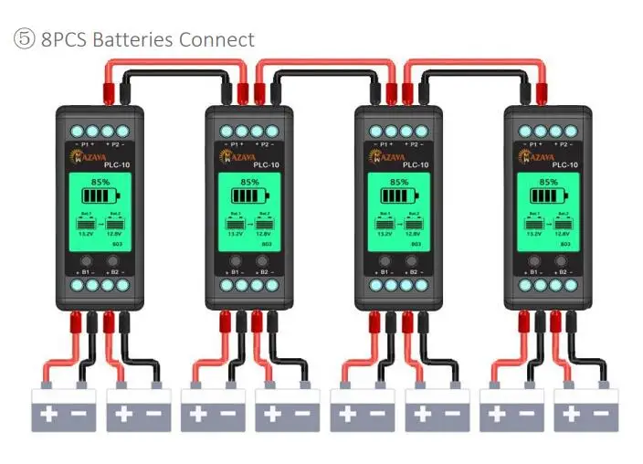 plc-10 12 v10a batterie equalizer für 24 v36v48v96v120v gel flut agm blei  säure lithium batterien spannung balancer lcd display