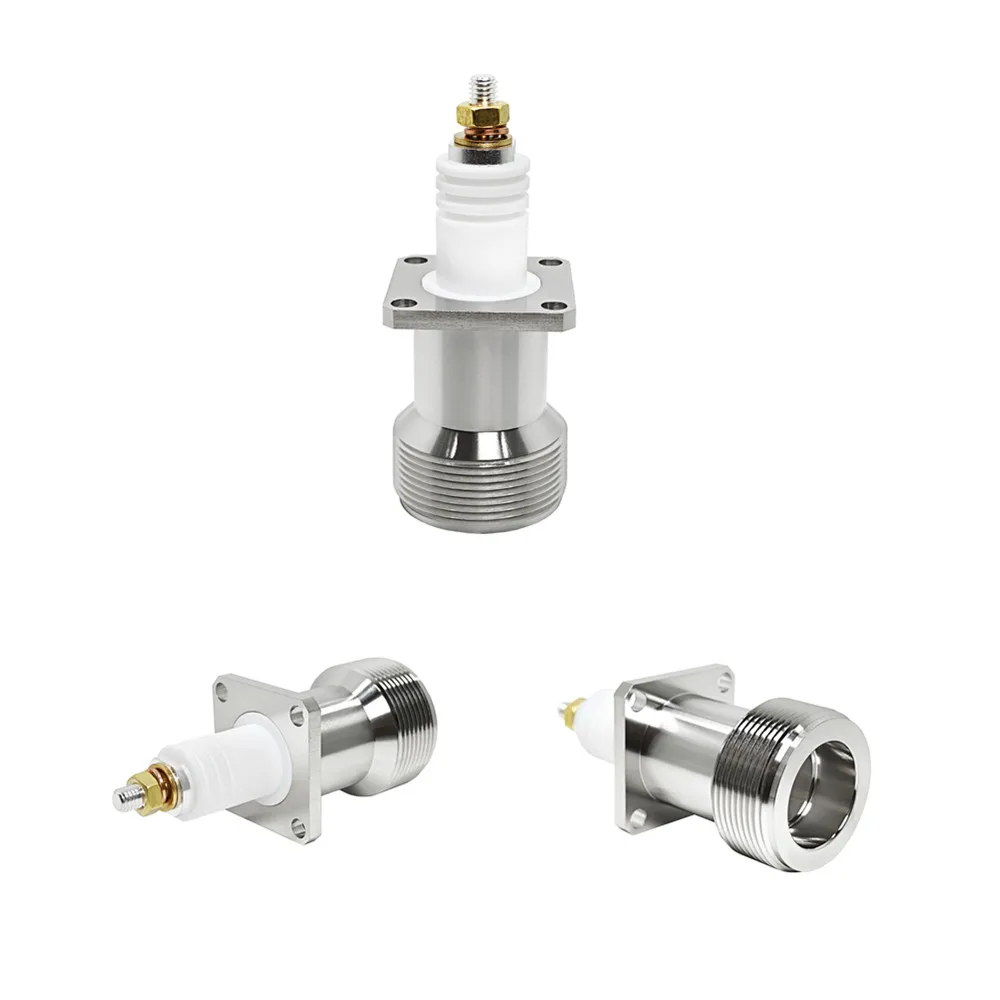 4 Hole RF Coaxial Adapter Connector High Voltage TRU Female Jack Panel Flange Solder Coax Connector