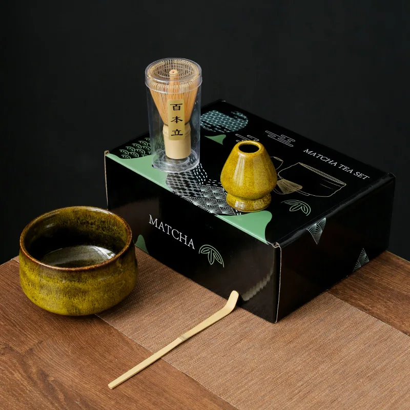 Set Matcha Japonais 7 Pièces - Bol, Fouet En Bambou, Cuillère, Passoire, Torchon - Cadeau Idéal Pour Amateur De Thé - 4
