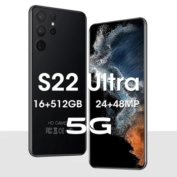 Global Version S22 Ultra SmartPhone 16GB+512GB Dual Sim Unlocked Mobile Phones 6.8 Inch HD Original 4G/5G Cellular Phone