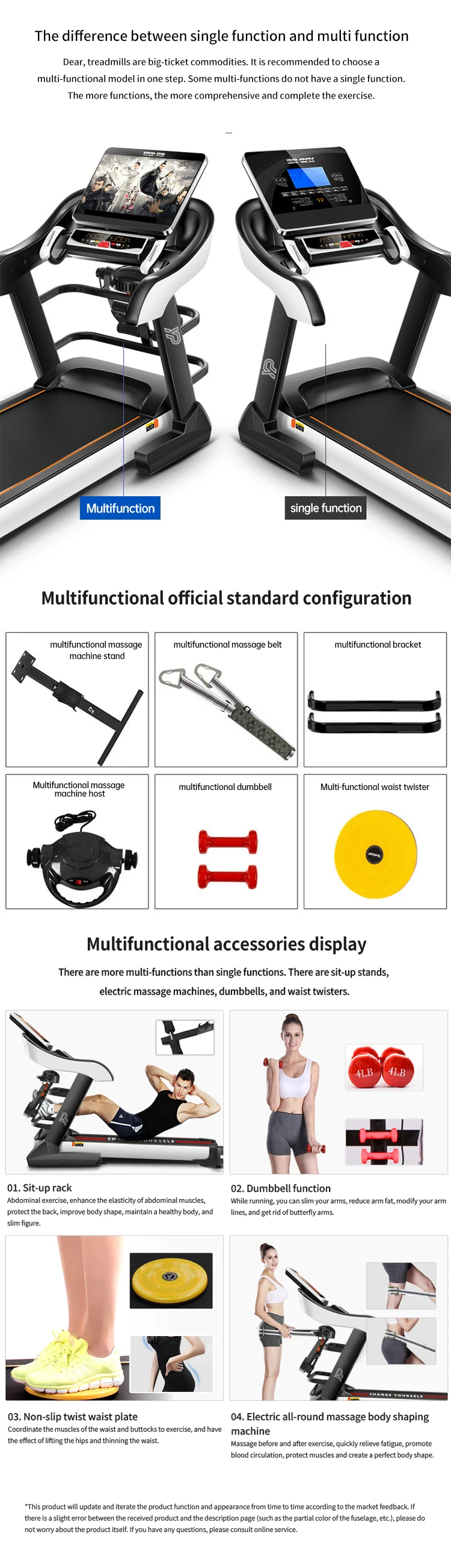 Ypoo Oem Fitness Running Machine Factory Hot Selling Gym Home Electric