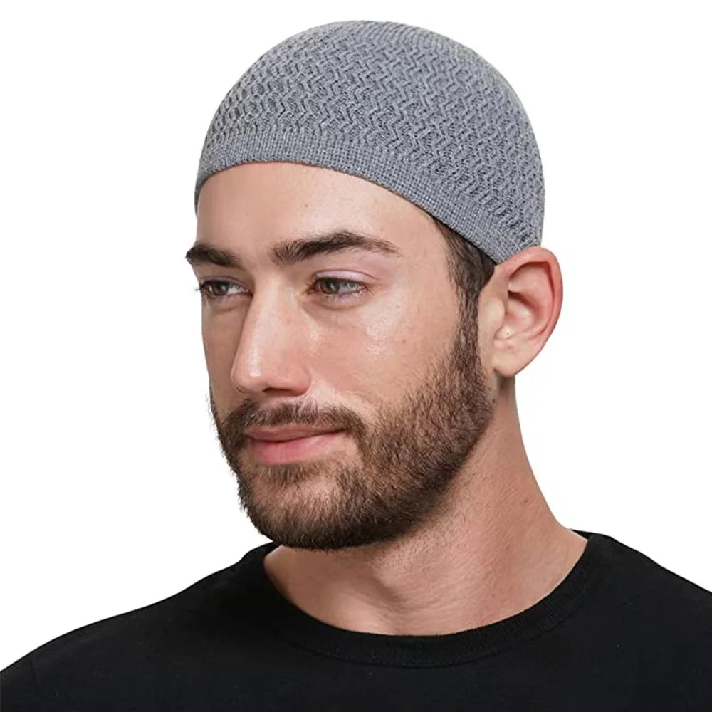 FAIRUO Cappello da preghiera musulmano Beanie Kippah Ebraico Adulto Uomini Kufi Bonnet Elastico Cappello Africano Musulman Turbante Hombre Arabe, 2, Taglia unica