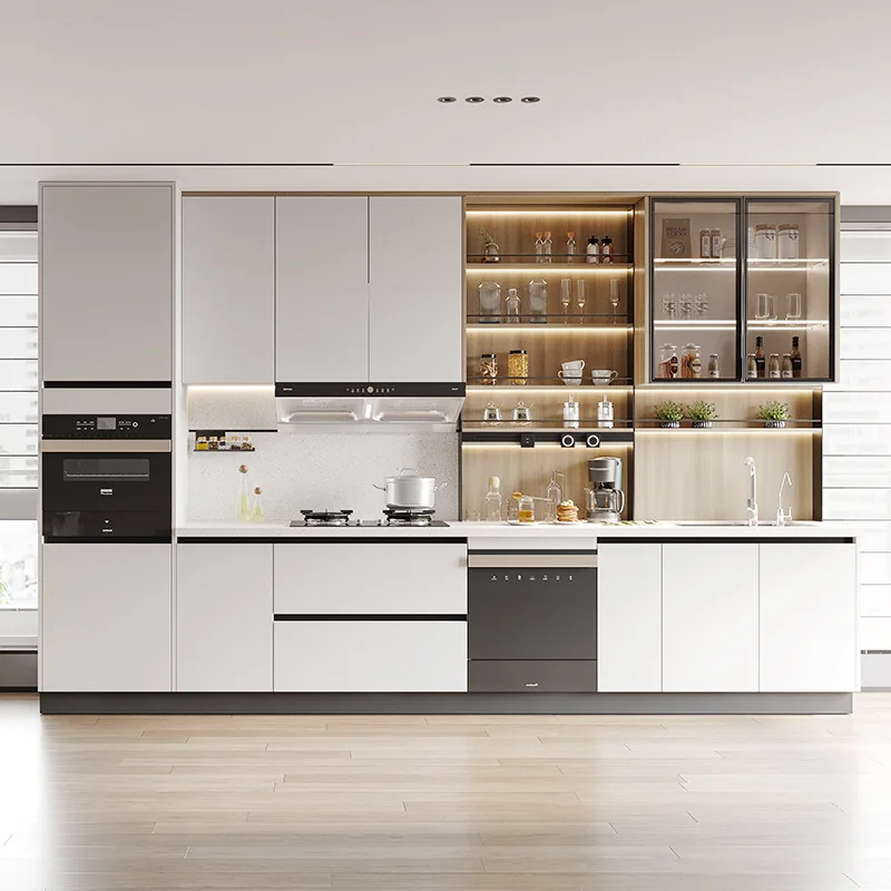 Modern Design Modular Kitchen Cabinets Custom Laminate and Glass ...