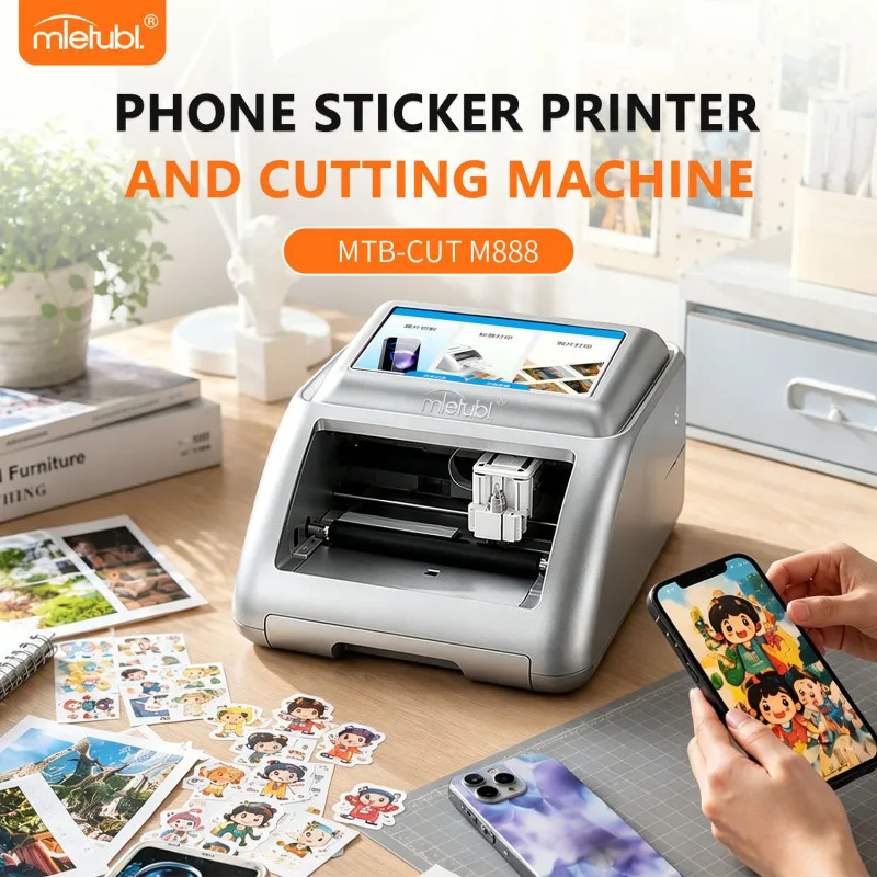 Mletubl MTB-CUT M888 2in1 Film Printer and Cutting Machine Smart Edge Cutter for Mobile Phone Back Glass Protector Sticker DIY
