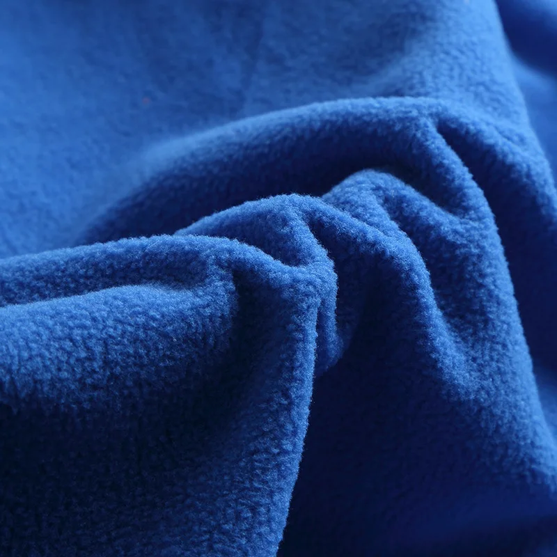 OEM Custom Design Embroidery Logo Reversible Windproof Warm Microfiber Men Winter Polar Fleece Jacket