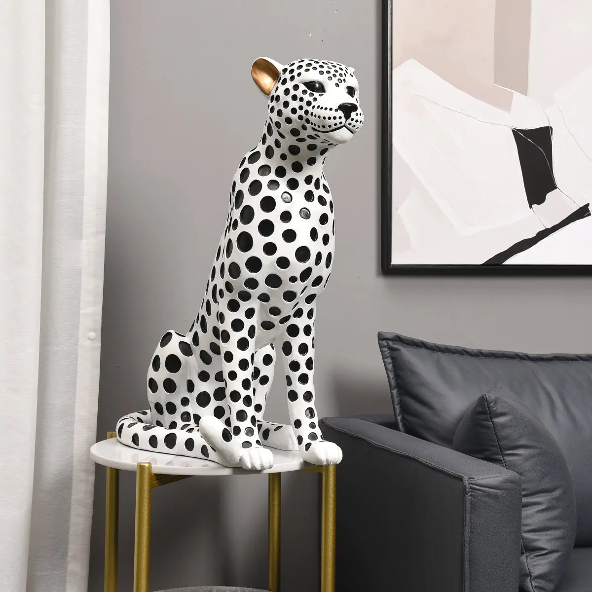 Linilioart Leoparden Leinwandkunst 3er Set - 50x75cm Ungerahmt Boho Deko