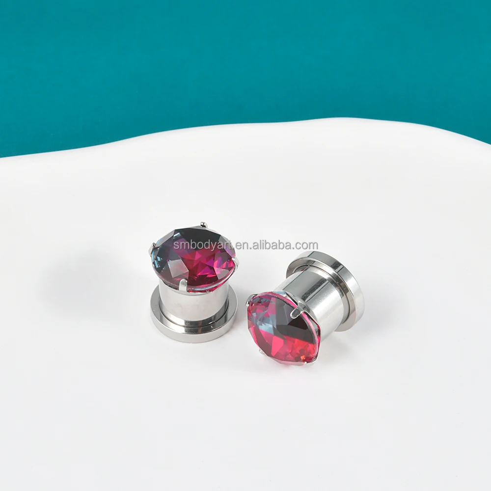 Stainless Steel 6mm16mm Rainbow Screwtunnel Plug Ear Gauges Double