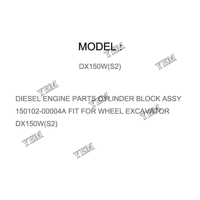 DIESEL ENGINE PARTS CYLINDER BLOCK ASSY 150102-00004A FIT for WHEEL EXCAVATOR DX150W(S2)