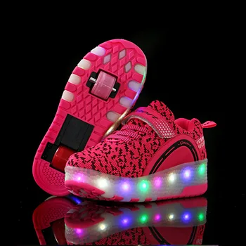 Fashion Shoes Platform Light Kids Sports Up To 38 Size Skate Children's Casual Led Skate Roller Kid Shoes With Wheels