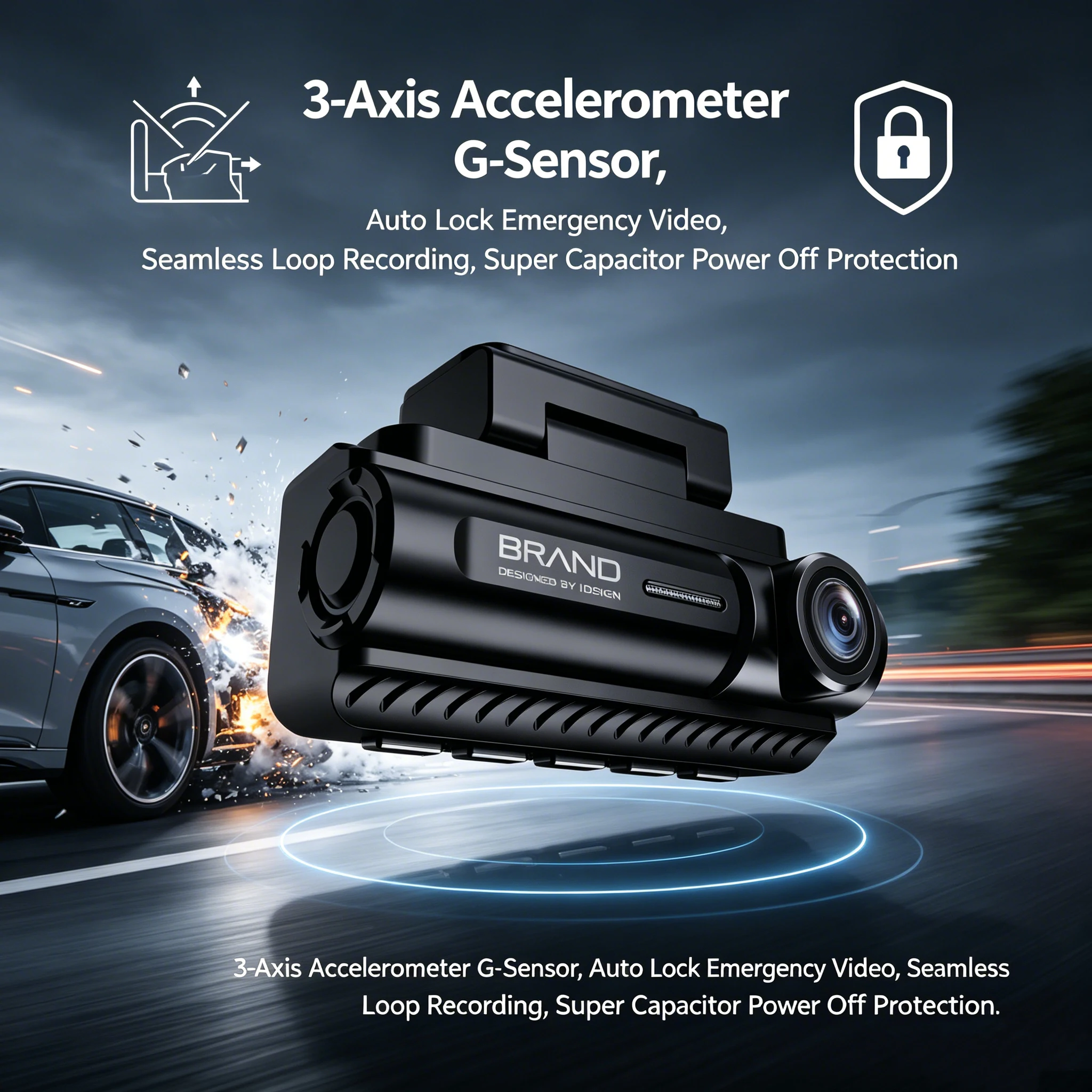 VS209 Car DVR Dash Cam Dual Lens Built-in 5G WiFi GPS APP Connection Real Time Video Preview Accurate Driving Video Recorder