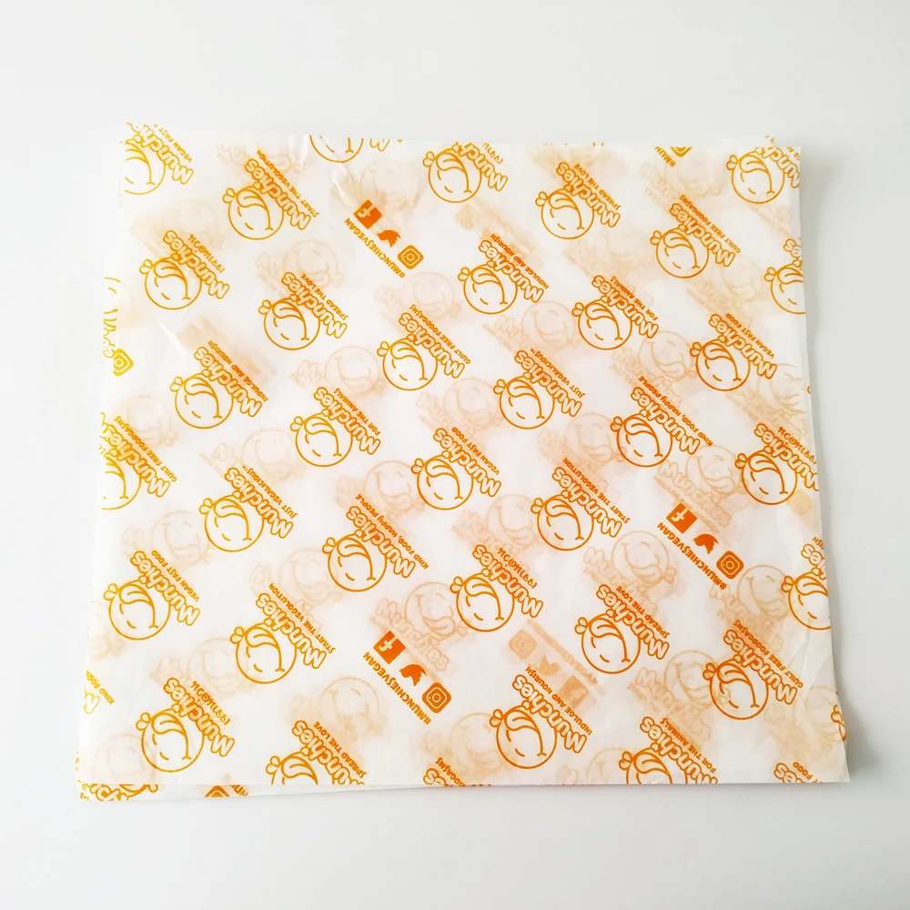 Deli Food Wrapping Paper Custom Greaseproof Wax Paper Food Grade Tissue Paper Printed
