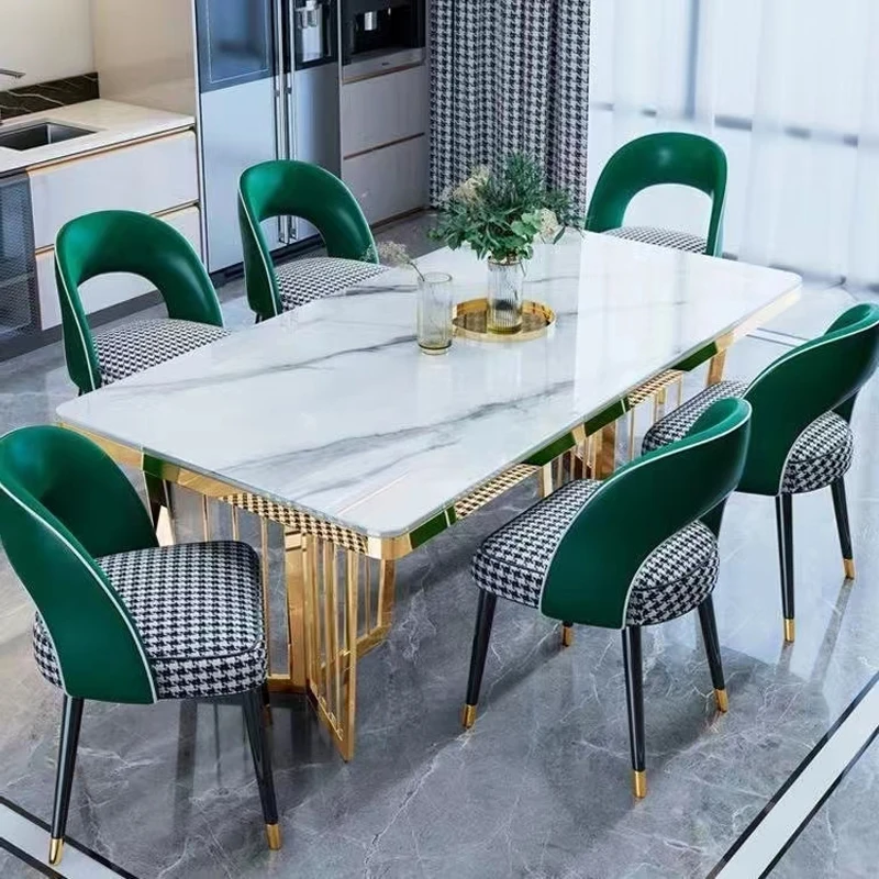 Luxury Nordic Modern Design Rectangle Marble Dining Table