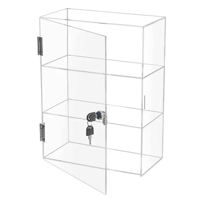 Custom Clear Acrylic Display Locking Acrylic Showcase Clear Acrylic Display Case With