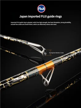 CHEERY1.68m 1.8m 1.98m 2.1m 2.4m 2.7m 2 Sections Metal Handle Fuji Guide Rings Power Super Hard Mackerel Boat Strong Fishing Rod – Metal Jig – view 3