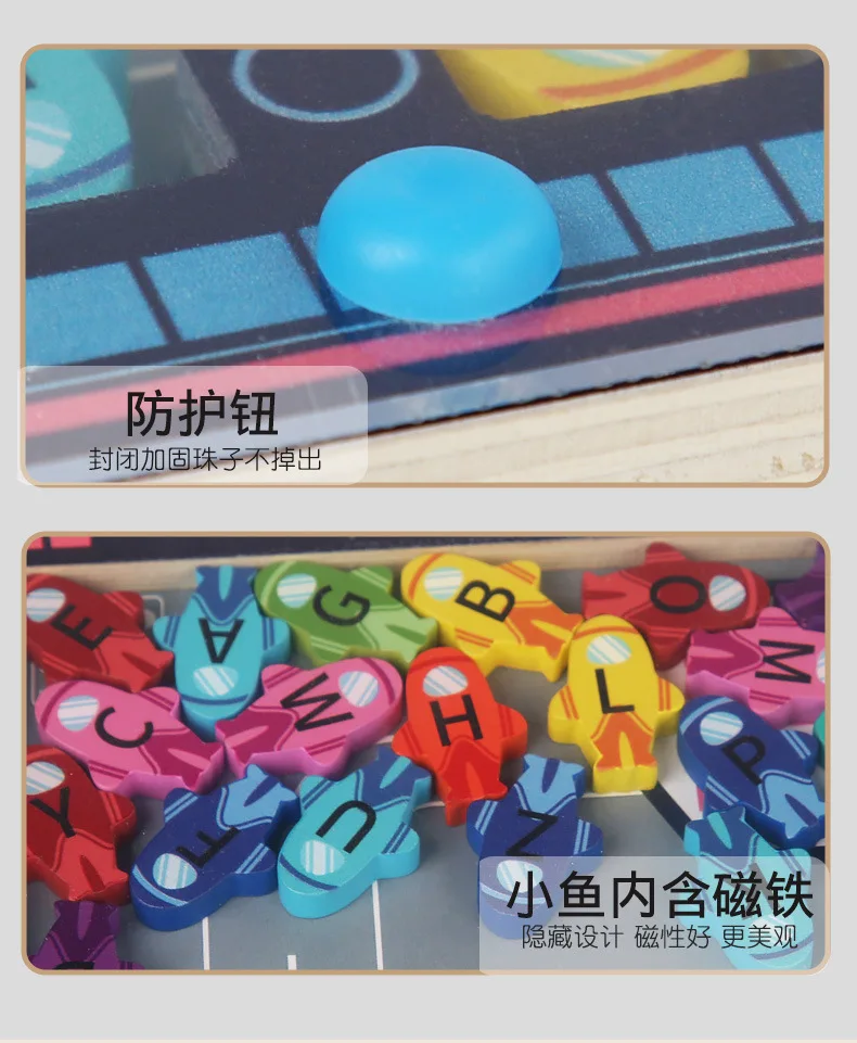 PT venta al por mayor número laberinto Montessori imán de madera juego de  rompecabezas de madera magnético Color laberinto juguetes de jardín de