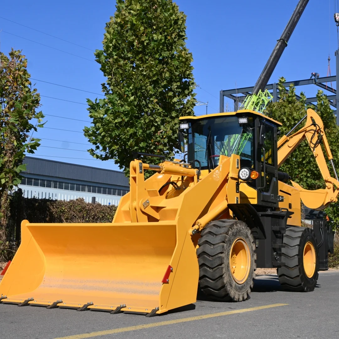 Compact Tractor Backhoe Loader with Front Loader & Hydraulic Breaker - 360-Degree Rotation, 3-Point Hitch, 6T Capacity
