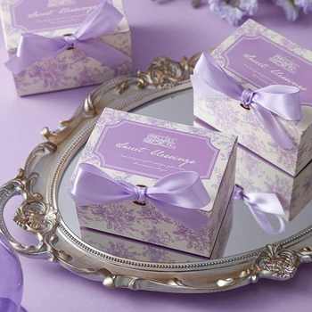 European Printed Wedding Candy Box Wedding Creative Souvenir Gift Box Custom Party Chocolate Candy Cookie Packaging Box Printing