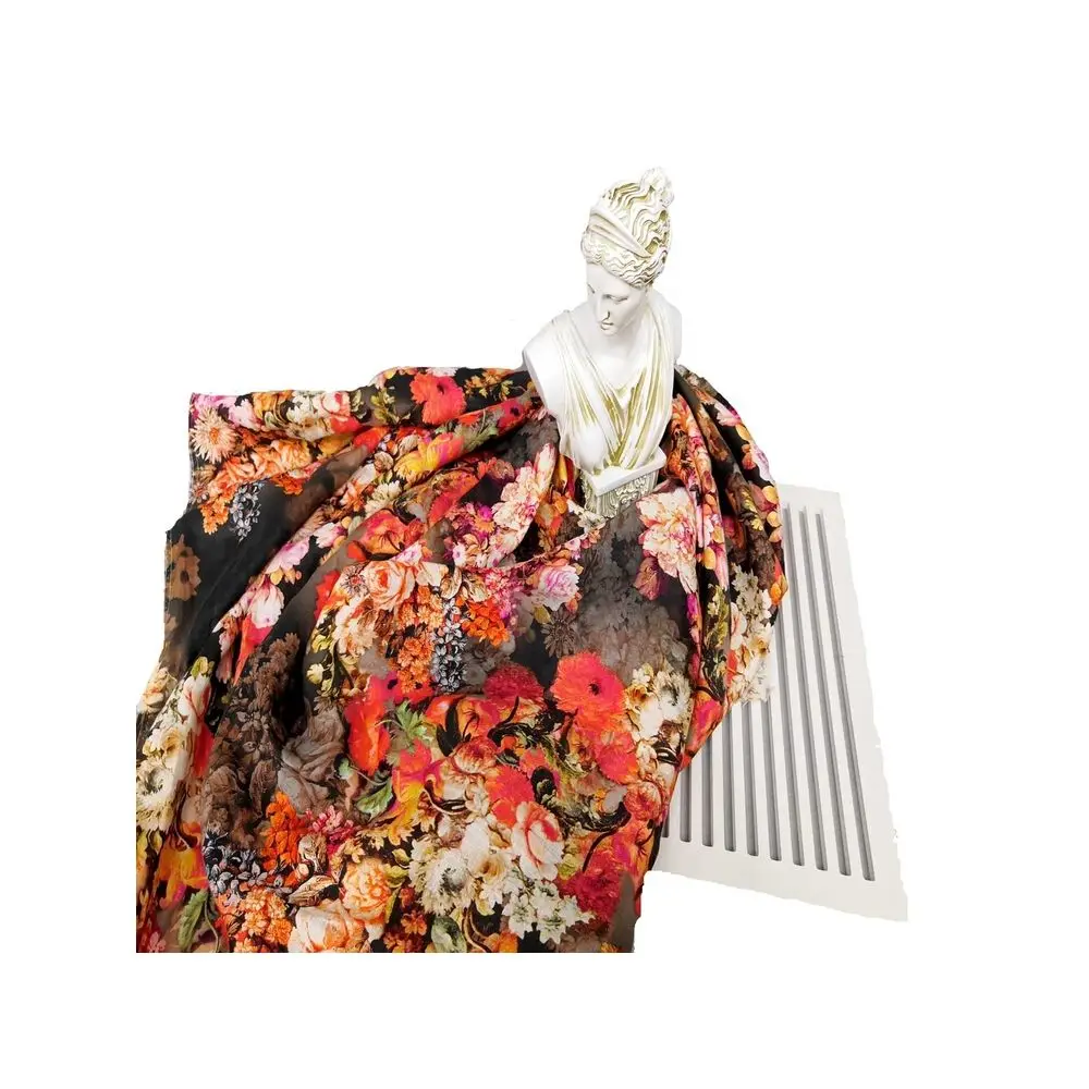 Шелковая хлопчатобумажная смешанная ткань пижамная с цветочным принтом на