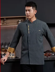 Breathable Cheap New Style Summer Long Sleeve Men's Chef Uniform for Restaurant & Bar Use Kitchen Working Clothes Chef Uniform