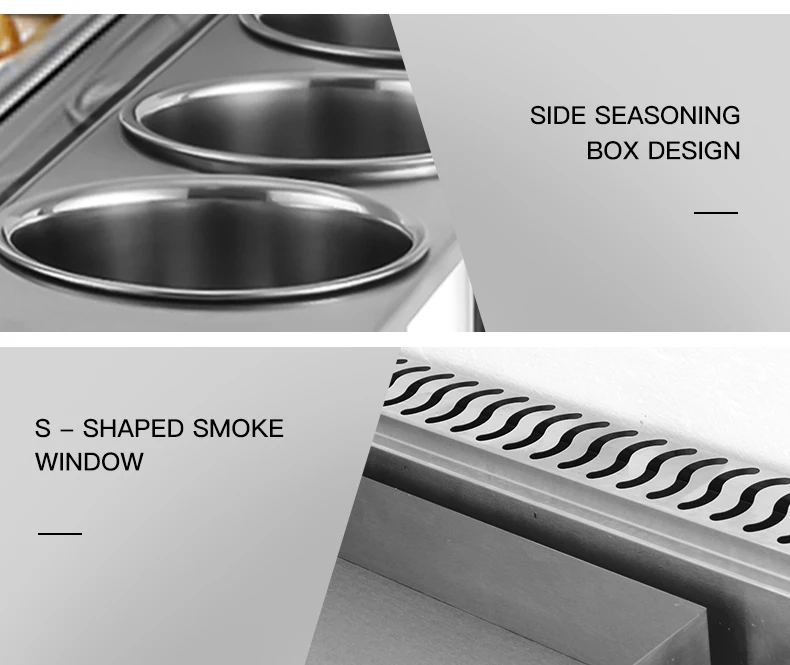 Large Gas Griddle with Deep Fryers