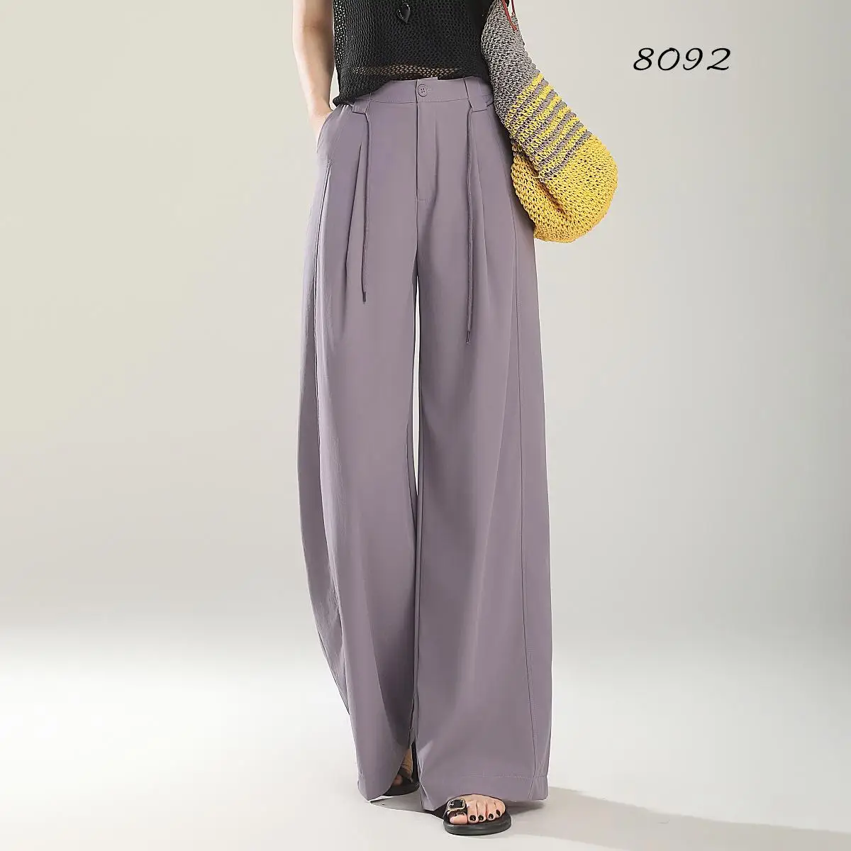 2025 Spring/Summer New Loose Wide Legged Pants Slim Fit Style Straight High Waist Manufacturer Casual Pants