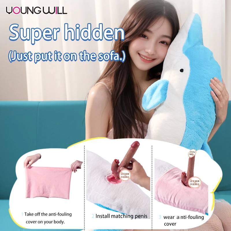 Innovative Cute Dolphin Shaped Plush Sex Toy Can Be Fitted with a Dildo  Super Soft and Safe for Adults Foreplay Sex Toys