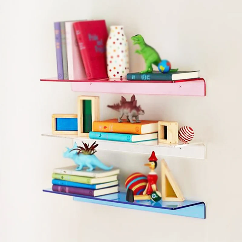 Wall Mounted Acrylic Book Shelf,Acrylic Wall Decorative Shelf For Home ...