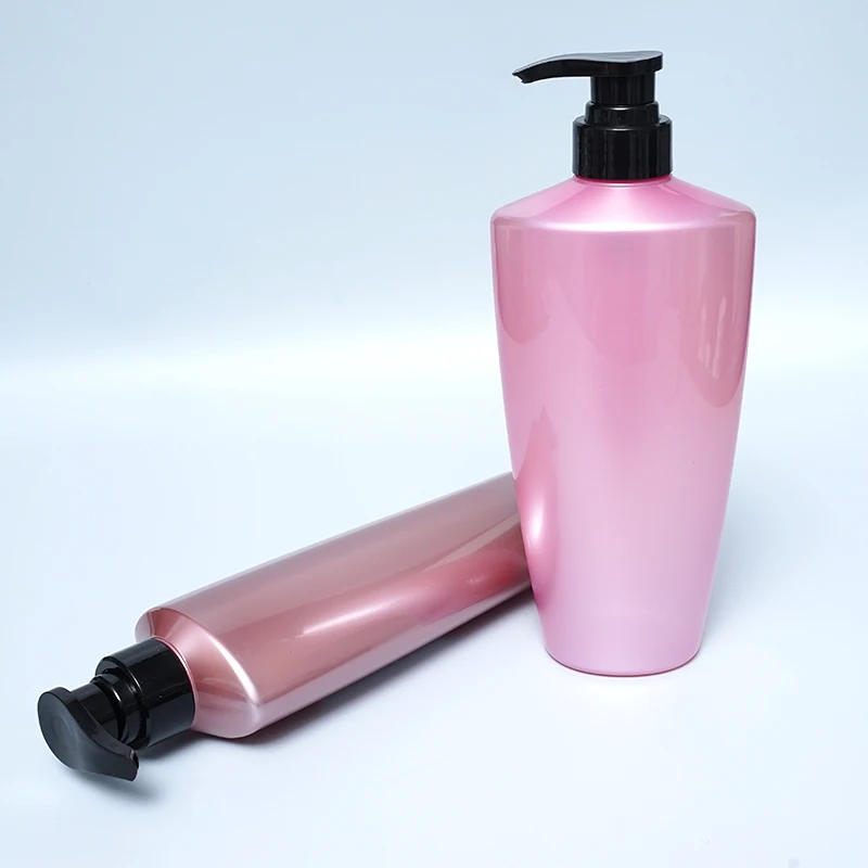 Empty Body Wash Lotion Shower Gel Press Bottle Flat 300ML 400ml 600ml 650ml Pump PET Shampoo Plastic Bottle