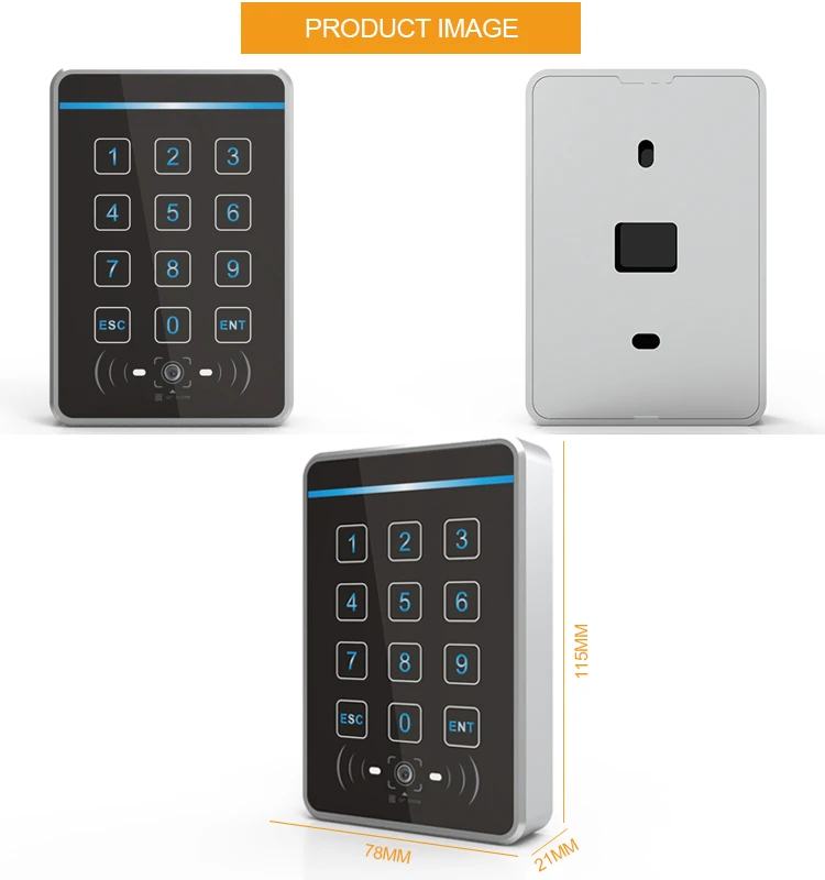 China Supplier RFID QR Code Reader Standalone Access Controller Metal Touch Keypad Access Control System  Rfid Proximity Reader