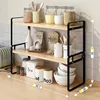 [Double couche] Cadre noir, couleur bois naturel, 50 cm de long