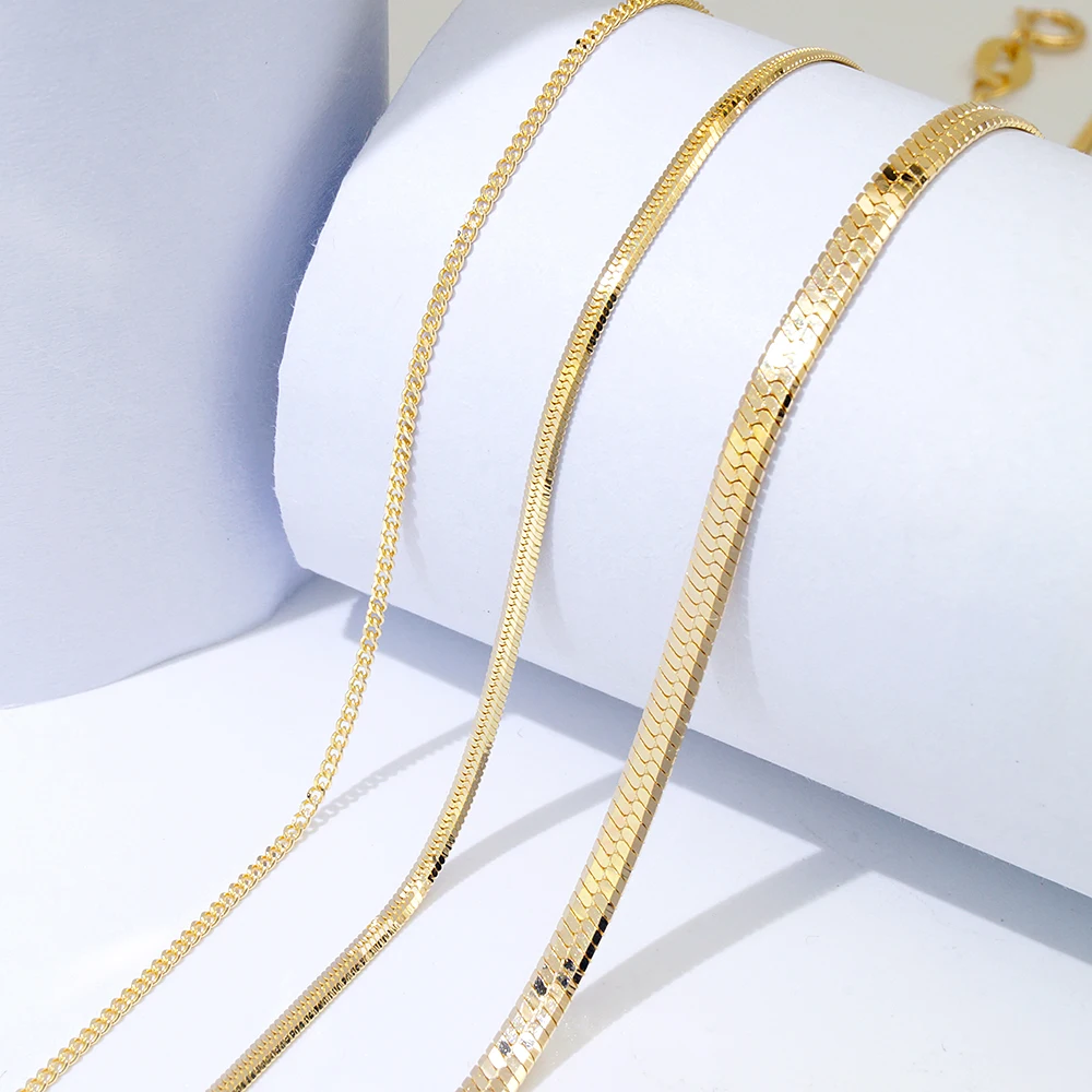 ChainsHouse Bracciale Catena Serpente Piatta | Acciaio Inox 316L | Lunghezza Regolabile 16+5 Cm | Color Oro/Nero/Oro Rosa/Argento - 2