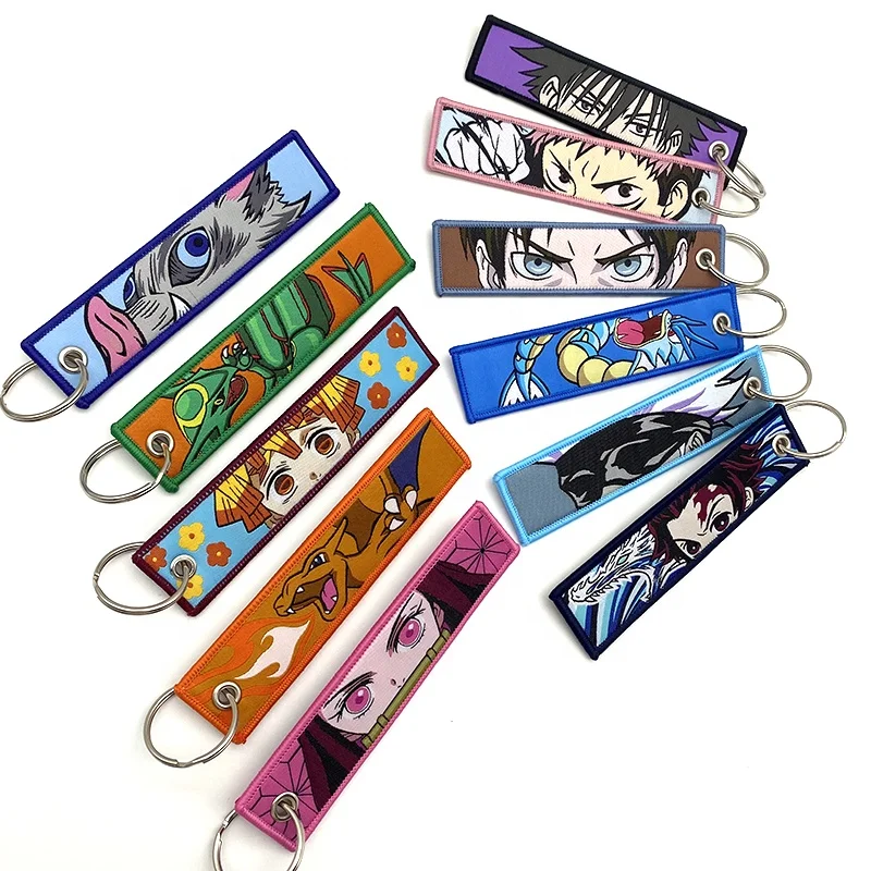 Yyx Stock Cartoon Keychain Fabric Keychain Woven Key Chain Luggage Tag ...