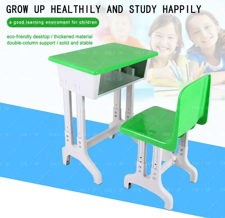 Adjustable School Desk And Chair Set Classroom Kids Reading Table And Chair For Student Primary School Reading Room
