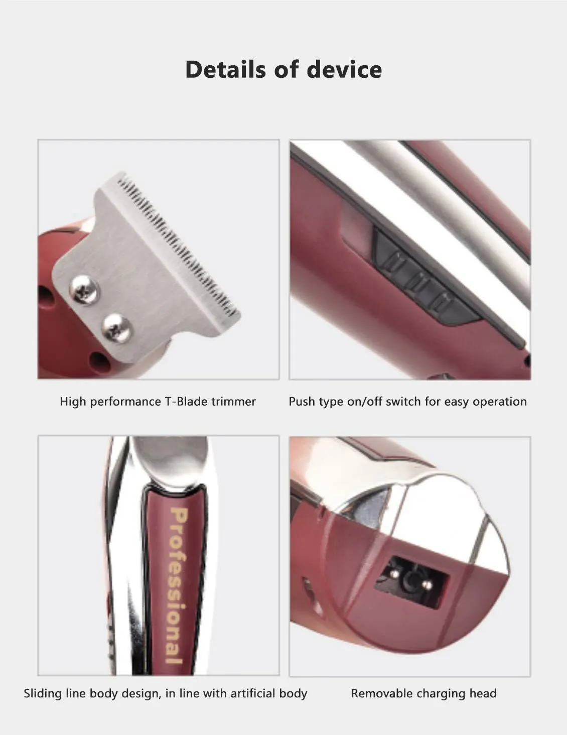 Chj1710 Factory Direct Sales Facial Professional Hair Clippers Trimmer