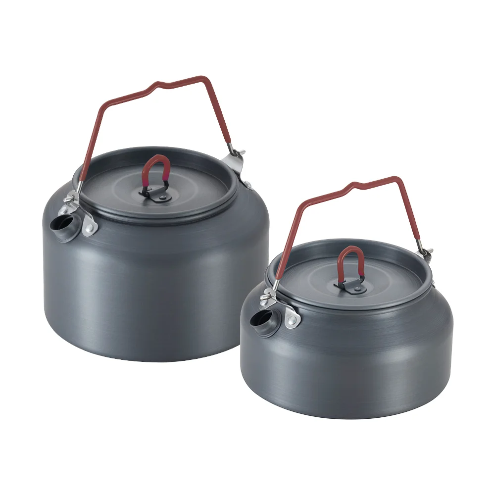 Hot Selling Lightweight Black Outdoor Tea Pots Camping Portable Aluminium Tea Kettle