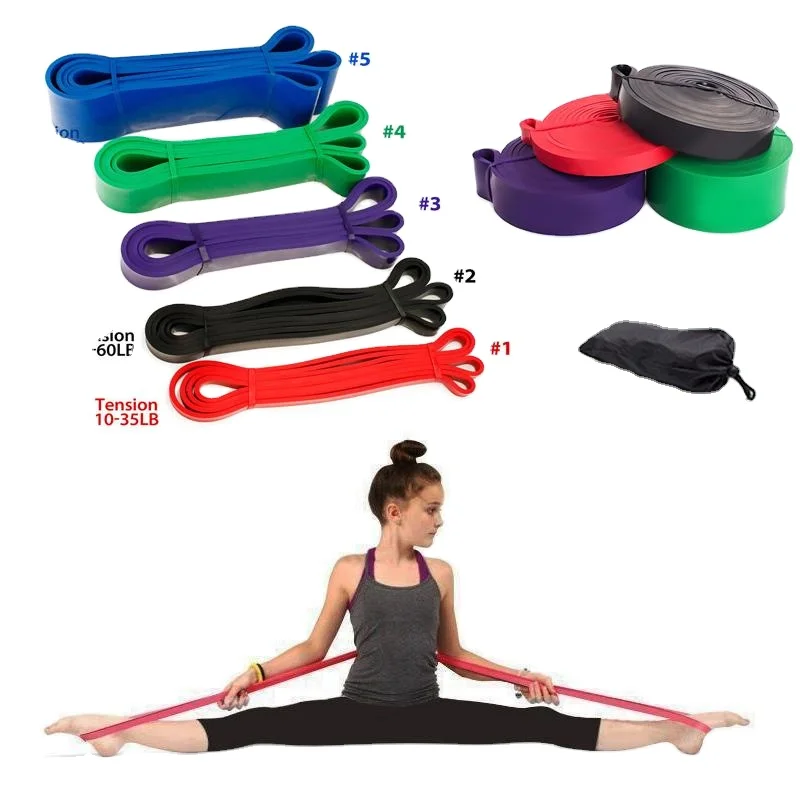 5 PCS Resistance Band Set Yoga Pilates Exercise Fitness Tube Workout Loop Bands 