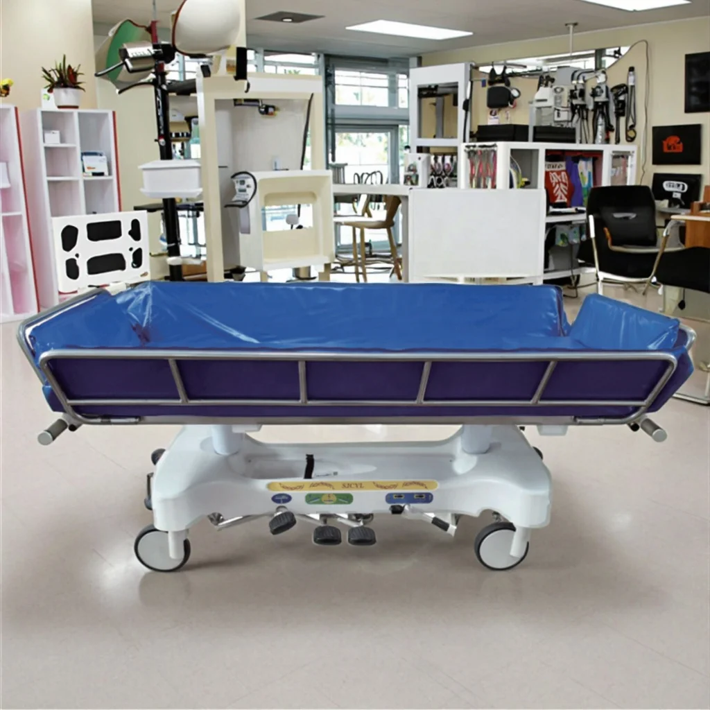 ZHONG BAI SJC-XZ201-A Bariatric School Use Modern Foldable Adjustable Durable Metal Transfer Bed Drainage-Focused Dual Bathing 4