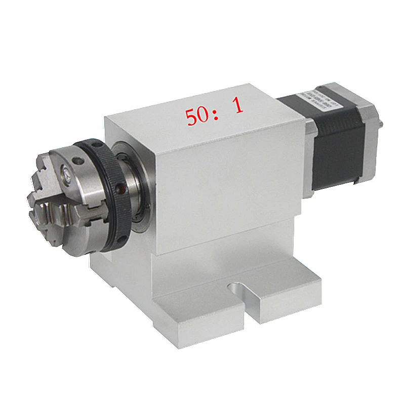 Cnc Rotary Axis Milling Machine Dividing Head Harmonic Drive Reducer 3 Jaw 50mm Chuck