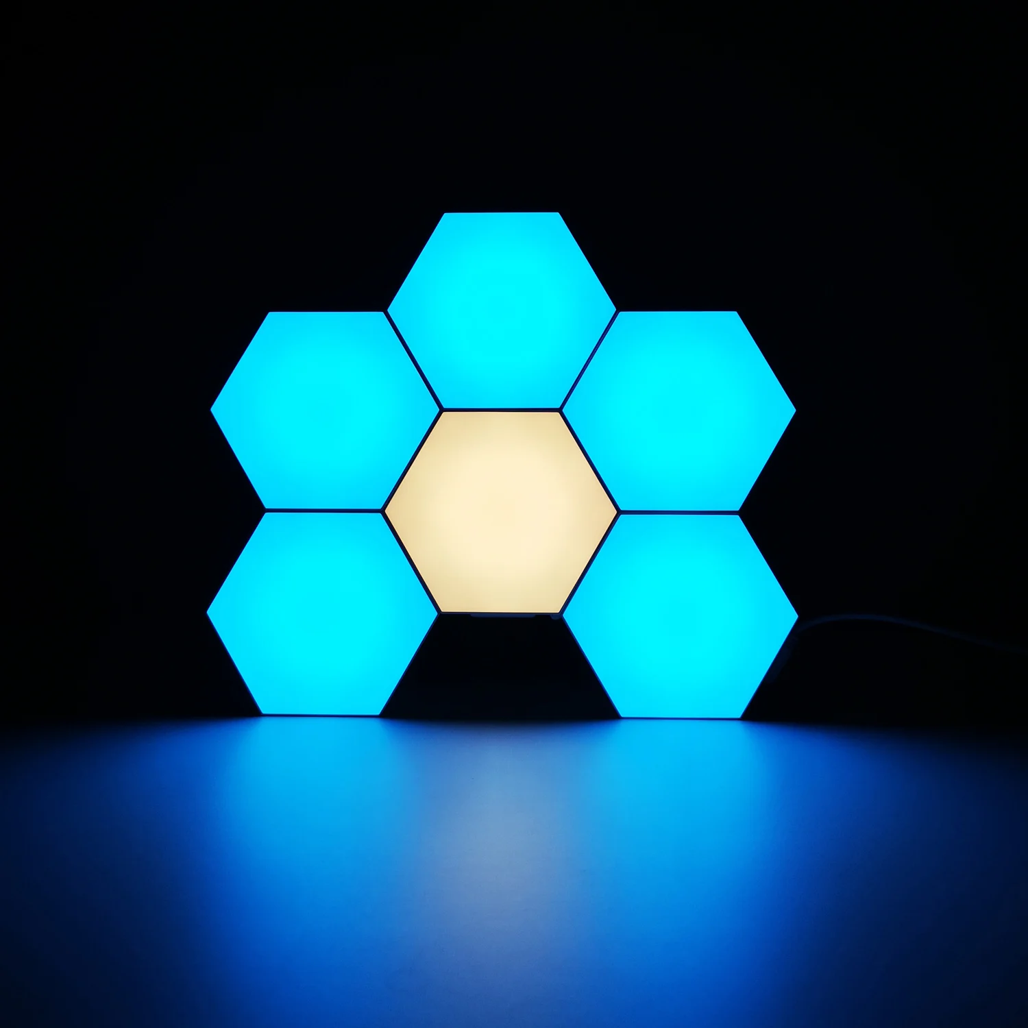 Colour RGB Led Honeycomb Remote Control and Music Function LED Hexagon Lights Bar Club Ceiling Smart Hexagonal Light Wall Lamp