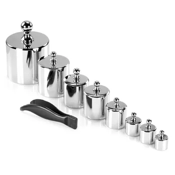 Neewer 8 Pieces 1000g Stainless Steel Calibration Weight Set Case Tweezers for Digital Jewellery Scale Science Lab Photo Studio detail image