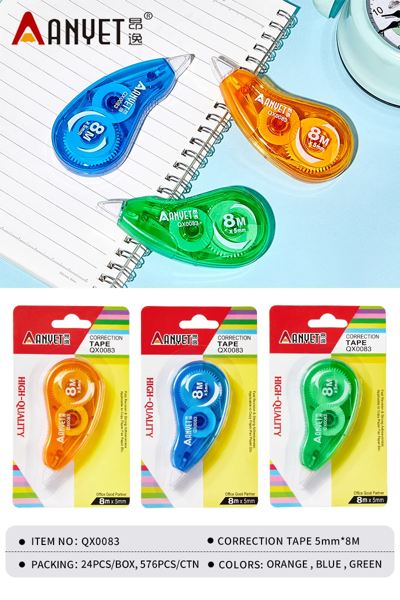 Transparent Colored Correction Tape School Office Stationery Correction