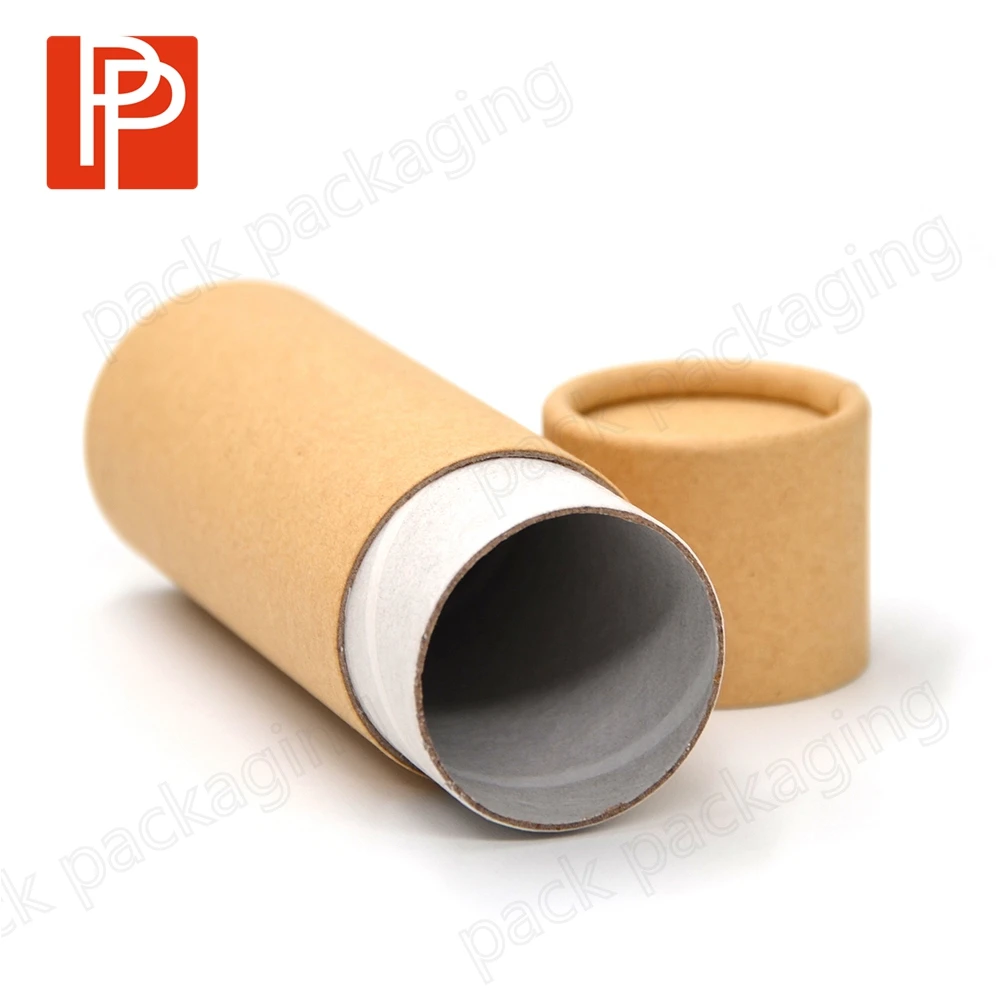 Reusable Cardboard Round Paper Tube Packaging Natural Brown Kraft Paper Boxes Cylinder Boxes