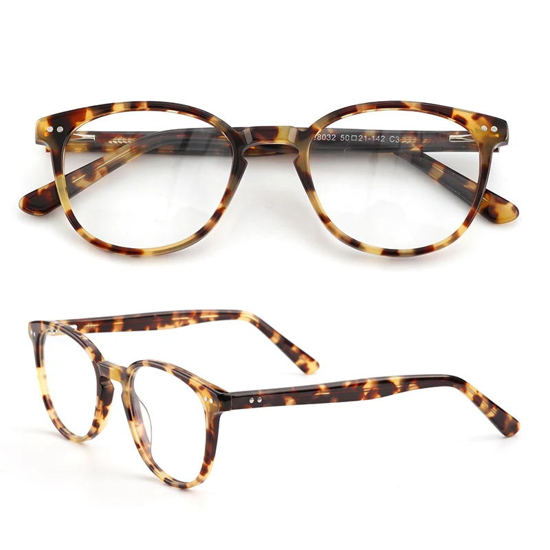 New Round Not Breakable Combination Acetate Eyewear Glasses Frame for Girls