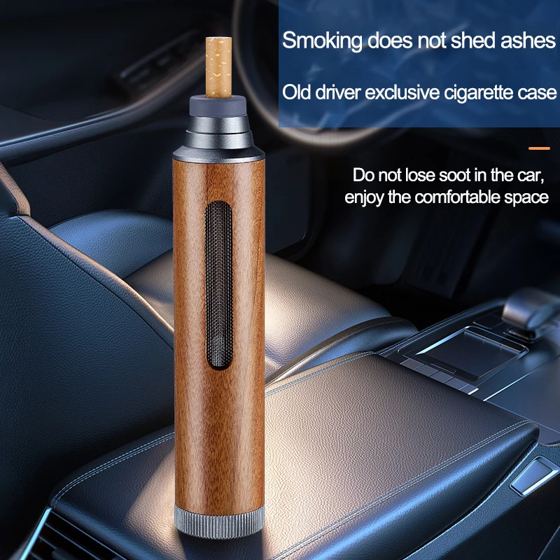 cigarette dispenser in car Anti-splash Potable Creative Handheld Personal Custom Logo Dust Free  Cigarette Cigar Car Windproof Ashtray Tube Holder