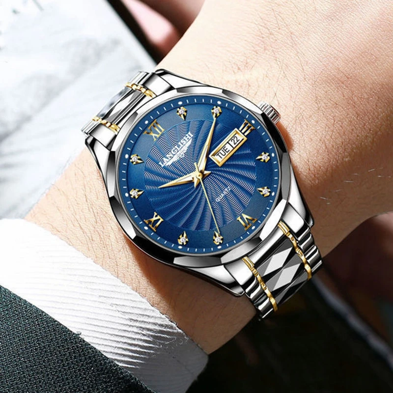 Langlishi Luxury Mens Watches Luminous Waterproof Stainless Steel Watch ...