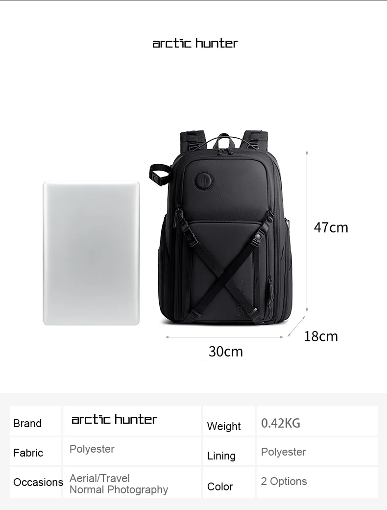 ARCTIC HUNTER Multifunction large capacity Smart Backpack For Business travel Mens Laptop Back pack Drone Camera bag mochila