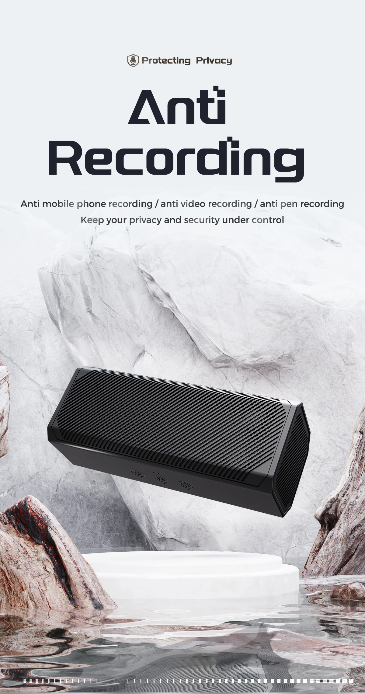 F16 Portable Anti Audio Recording Safety Equipment Portable Anti Recording Blocker Voice Recording Jammer Microphone Suppressor