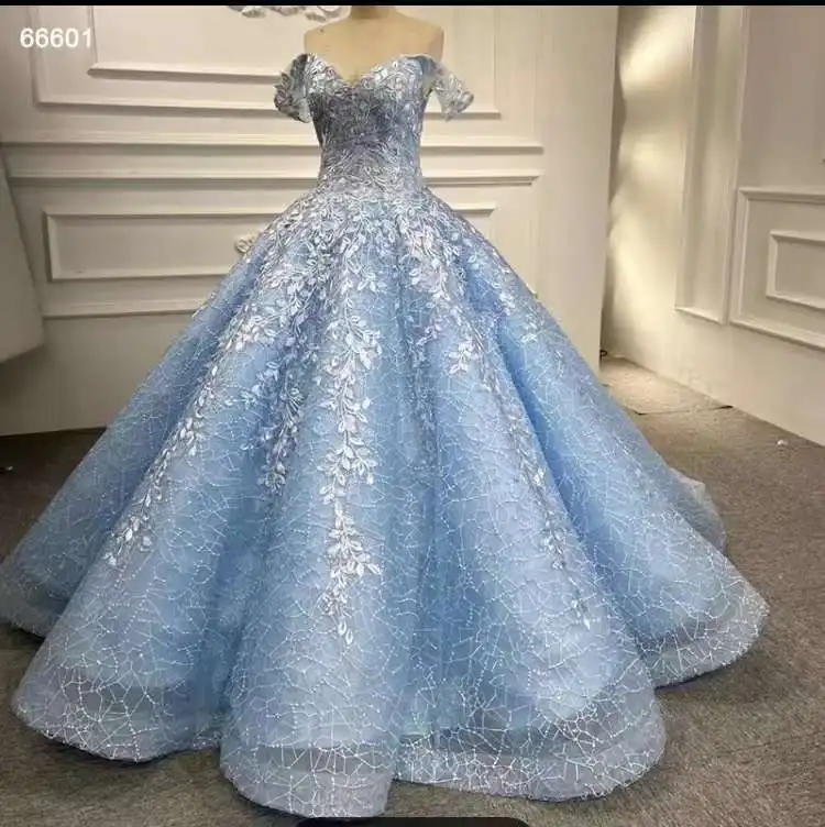 AL1639 2025 Luxury Customizable Ball Gown Wedding Dresses High Quality Nigerian Bridal Gowns White Lace Long Tail Wedding Dress